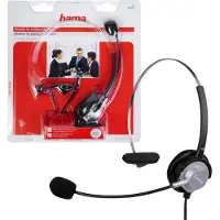 Hama Headband Headset, Kabelgebunden, Büro/Callcenter, Kopfhörer, Schwarz, Silber