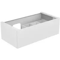 Keuco Waschtischunterbau Planning EDITION 11 1050 x 350 x 535 mm, Siphonausschnitt links mit LED-Innenbeleuchtung Trüffel