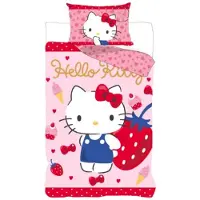 Hello Kitty Strawberry Kinderbettwäsche 100x135