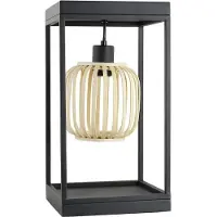 HOME DELUXE Tischlampe ZITA - Schwarz | Tischleuchte Nachttischlampe Tischlicht