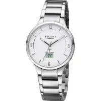 Regent Damen Uhr Funkuhren Metall Funkuhr Analog-Digital silber URFR287