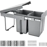 Vevor ausziehbarer Mülleimer für Küchenschränke (20 L x 2) doppelter Mülleimer unter der Spüle