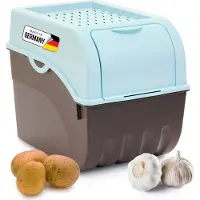 Novaliv 1x Groß 9l Kartoffelhorde türkis light Kartoffelbehälter Kartoffelbeutel Kartoffeleimer Kartoffeldose