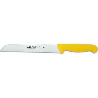 Arcos Brotmesser (perlmuttartig) Farbe - Prof 291400 in Edelstahl Nitrum und mango ergonomisches Polypropylen gelb und 20 cm Klinge, Vitrine