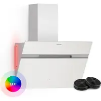 Klarstein Alina Dunstabzugshaube - 60cm Kopffreihaube, 600 m³/h, Touch Control, LED-Beleuchtung, A, Umluft & Abluft, Weiß
