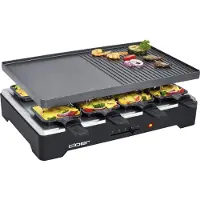 Cloer Raclettegrill 6446 8 Pfännchen 1200Watt, 8 Person(en), Schwarz, 400 x 260 mm, Schieber, 1200 W, 230 V