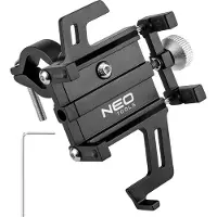 Neo Tools Aluminium-Fahrrad-Telefonhalter, Breite verstellbar mit Schraube und Knopf, Bereich 55-95cm, Silikonstopper, max Durchmesser 35mm
