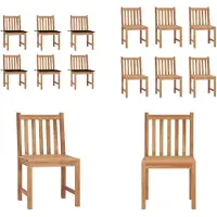 vidaXL Gartenstühle 6 Stk. mit Kissen Massivholz Teak - Gartenstuhl - Gartenstühle - Holz-Gartenstuhl - Holz-Gartenstühle