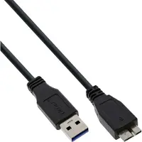 InLine USB 3.2 Gen.1 Kabel, A an Micro B, schwarz, 5m, 5 m, USB A, Micro-USB B, Männlich/Männlich, Schwarz