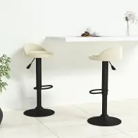 vidaXL Cloris Designermöbel Barhocker 2er Set Creme Samt 2024 Neu