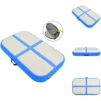 vidaXL Aufblasbare Gymnastikmatte mit Pumpe 60x100x10 cm PVC Blau - Yoga- & Pilatesmatten