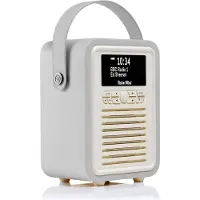 VQ Retro Mini, Tragbar, Analog & Digital, DAB, DAB+, FM, 5 W, Grau, Kunstleder (PU), Kunststoff, Holz
