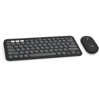 Logitech Pebble 2 Combo for Mac, Kabellos, RF Wireless + Bluetooth, Scherenschalter, AZERTY, Graphit, Maus enthalten