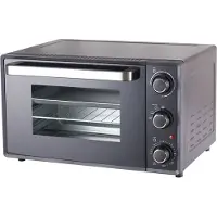 Schaefer Elektrische Backofen 52L 2000 Watt mit Umluft Pizzaofen Doppelglas Silber