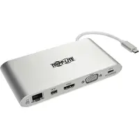 Tripp Lite TRIPP-LITE U442-DOCK1 USB-C-Dock, Dual-Display - 4K HDMI/mDP, VGA, USB 3.2 Gen 1, USB-A/C-Hub, GbE, Speicherkarte, 100 W PD-Aufladung