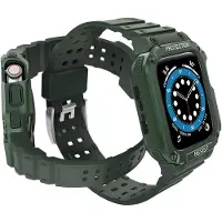 Hurtel Protect Strap Band Band with Case for Apple Watch 7 / SE (41/40 / 38mm) Case Armored Watch Cover Gre