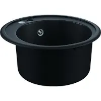 GROHE K200, Aufsatzwanne, Kreis, Quarzkomposit, Schwarz, 1 Becken, Kreis