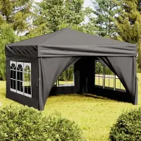 vidaXL Cloris Designermöbel Partyzelt Faltbar mit Seitenwänden Anthrazit 3x3 m 2024 Neu