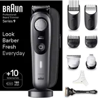 Braun BeardTrimmer BT9420, Waschbar, Akku, Schwarz, Grau
