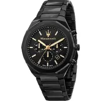 Maserati Herren Uhr STILE Chronograph Edelstahl Armband schwarz UMAR8873642005