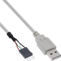 InLine USB 2.0 Adapterkabel, Stecker A auf Pfostenanschluss, 0,40m, 0,4 m, Beige
