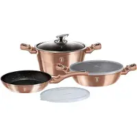 Berlinger Haus BH/7047, Gemischtes Set, Roségold, Aluminium, Marmor, Ergonomisch, Soft Touch, Keramik, Gas, Halogen, Induktion