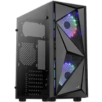 Aerocool Glider Tempered Glass, PC, Schwarz, ATX, micro ATX, Mini-ITX, Acrylnitril-Butadien-Styrol (ABS), SPCC, Stahl, Gaming, 15,7 cm