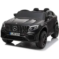 Es-toys Kinderfahrzeug - Elektro Auto "Mercedes GLC63S" - lizenziert - Doppelsitzer - 12V10AH Akku,4 Motoren+ 2,4Ghz+Ledersitz+EVA-Schwarz