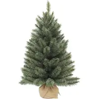 Triumph tree Forest Frosted Künstlicher Weihnachstbaum H90 x D61 cm – Kunstbaum in Jutebeutel – Christbaum für Drinnen – 106 Tipps – Grün