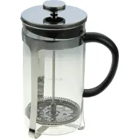 Melitta French Press Premium (8 Tassen), Französische Presse, Schwarz, Edelstahl, Transparent, 8 Tassen, Glas, Edelstahl