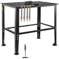 OEM VEVOR Schweißtisch 36" x 24", 800LBS Tragfähigkeit Schweißarbeitsbank, Schwerlastarbeitsbank mit 0,63" Vorrichtungslöchern und rutschfesten Fußpolstern für Schweißmontage- und Reparaturarbeiten