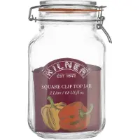 Kilner Quadratisches Bügelverschluss Glas, 2 Liter