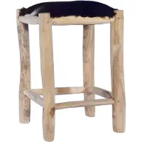 vidaXL Barhocker Echtes Ziegenfell und Teak Massivholz , Barhocker Design 2024