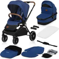 Lionelo Mika 2in1 Kombikinderwagen. Babywanne, Kinderwagen, Buggy. Regenschutz, Schultergurt zum Transport, Matratze, Moskitonetz, Fußabdeckung, wasserdichtes Material, Gummiräder.