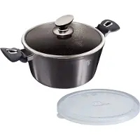Berlinger Haus Metallic LINE Carbon BH-6892 Kochtopf inkl. Deckel, Aluminium, 20 cm Durchmesser, Induktionsherd-geeignet, Antihaftbeschichtung