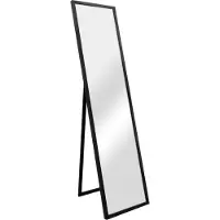 En.casa Standspiegel Giovinazzo 150x35 cm Ganzkörperspiegel MDF-Rahmen rechteckig Ankleidespiegel kippbar neigbar Schwarz