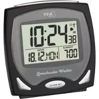 TFA-Dostmann Sprechender Funk-Wecker, digital, schwarz, 60.2541.01, ,