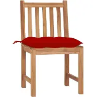 vidaXL Gartenstühle 4 Stk. mit Kissen Massivholz Teak