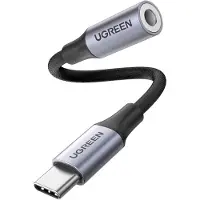 UGREEN 80154, Schwarz, Grau, USB C, 3.5mm, Männlich, Weiblich, 1 Stück(e)