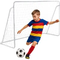 Outtec Fußballtor - 240 x 150 x 90 cm - Fußballtrainingsgeräte für Kinder und Erwachsene - inkl. Netz, Bodenanker - für Garten, Fußballtraining