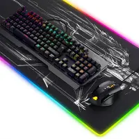 Titanwolf Mechanisches Keyboard, Mouse & Mousepad Gaming Bundle Tastatur-, Maus- und Mauspad-Set, Anti-Ghosting, LED 19 Modi, Makro, 10800dpi, XXL Schreibtischunterlage