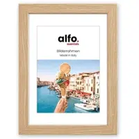 Alfo. Andria 15x20 cm eiche, mit 10x15cm Ppt (kalt-weiß), MDF-Rahmen