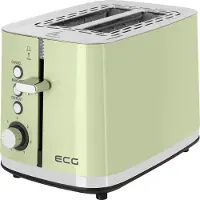 Ecg ST 2766 Vintage Olive | Toaster | 2 Fächer für Toast | 7 Stufen der Heizintensität | Integrierter Backrost| Edelstahl | Olive |