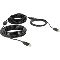 DeLOCK 20m, USB2.0-A - USB2.0-B, 20 m, USB A, USB B, USB 2.0, Männlich/Männlich, Schwarz