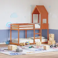 Prolenta Maison Exclusive - Dach für Kinderbett Wachsbraun 55x99x139,5 cm Massivholz