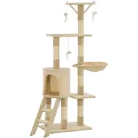 Syfax Katzen-Kratzbaum mit Sisal-Säulen 138 cm Beige