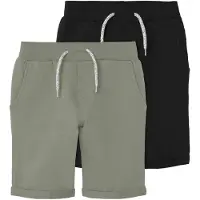 Name it - Kid's Vermo Long Shorts 2-Pack - Shorts Gr 104 grau
