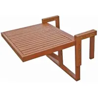 DELUKE Balkontisch PADUA - Eukalyptus, Natur, 65x64x52cm | Gartentisch Balkon-Tisch Kleiner Tisch Terrassentisch Verandatisch