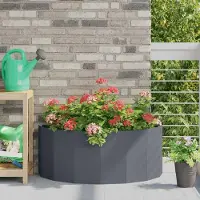 vidaXL "Schlussverkauf" Pflanzkübel im Garten - 1 pc - Blumenbeet/Gartenbeet - Anthrazit 90x45x35 cm Stahl C13588