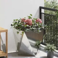 Prolenta Maison Exclusive - Pflanzkübel Silber 50 x 50 x 50 cm Verzinkter Stahl